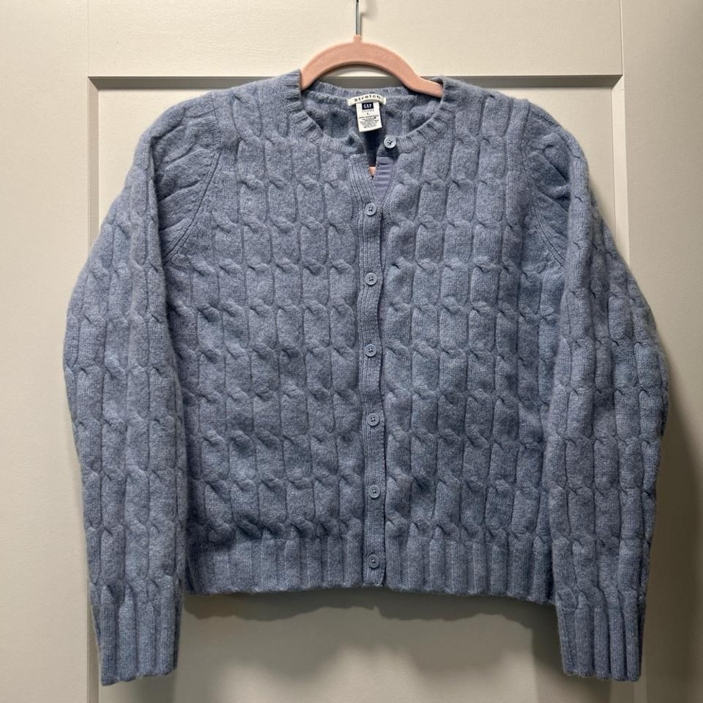 GAP Light Blue Cable Knit Cardigan